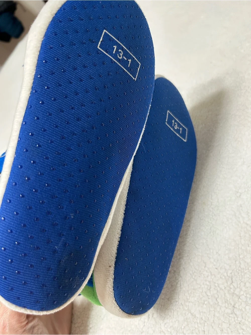 Toddler Blue & Green Character High-Top Slippers - Soft Casual Play Shoes
